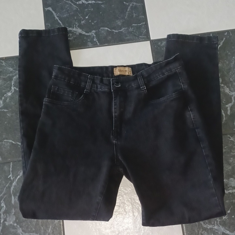 Heyfanee Mens Slim Fit Casual Stretch Black Jeans